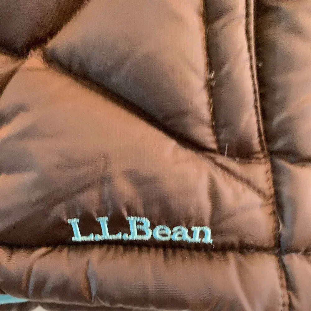 L.L. Bean Down zip up brown vest M